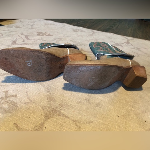 Twisted X stepping out cuff tan/teal cowboy western block heel size 7B - Picture 12 of 13
